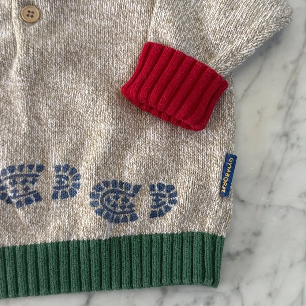 Vintage Gymboree Sneaker Colorblock Ribbed Knit Sweater Sz XS 2T Rainbow Tag